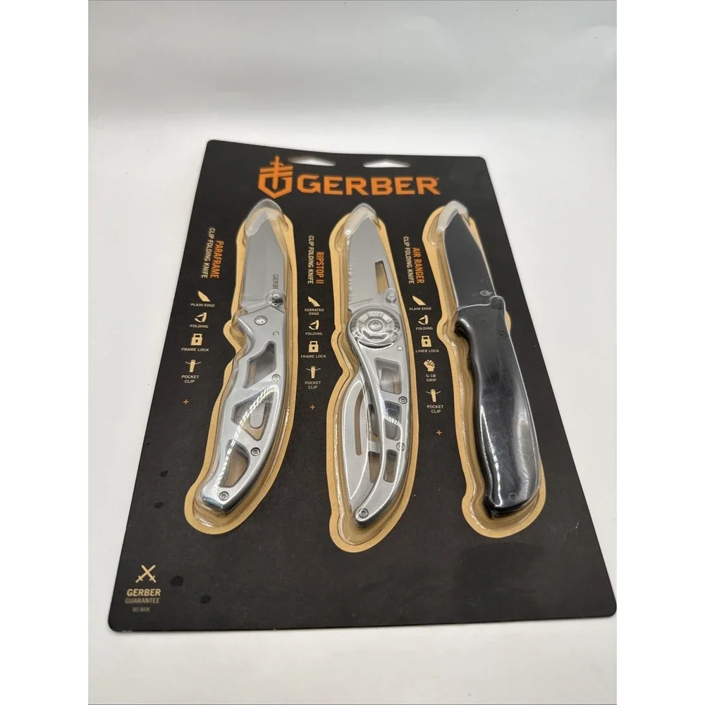NEW in Packaging GERBER Knives Greatist Hits Set of 3 Folding Stainless Steel